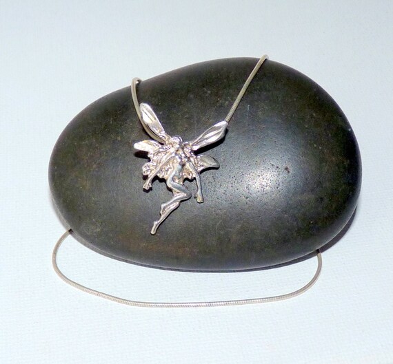 Sterling Silver Fairy Pendant 16 1/2" Chain Neckla