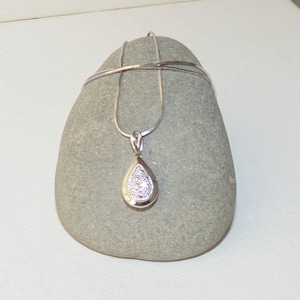 Sterling Silver Cubic Zircon Pendant 16&quot; Necklace 925 Cubic Zirconia Minimalist Necklace 925 Chain Necklace Petite Cubic Zircon Jewelry 925
