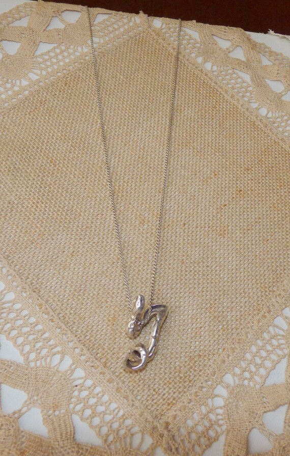 Sterling Silver Snake Pendant 20" Chain Necklace,… - image 3