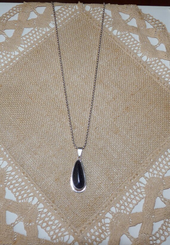 Blue Goldstone Pendant Necklace with 18 Sterling Silver Chain