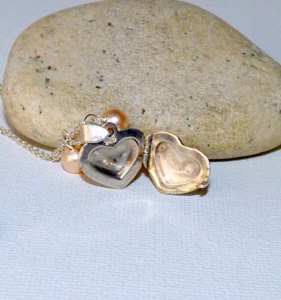 Small Sterling Silver Heart Locket 16" Necklace M… - image 4