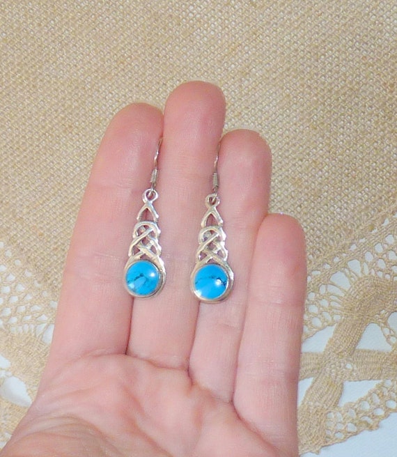 Trinity Knot Sterling Silver Turquoise Infinity K… - image 6