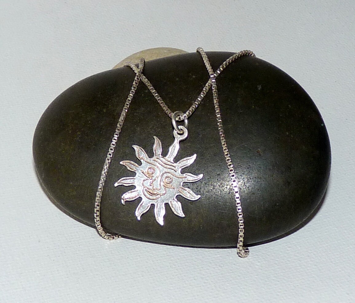 Sterling Silver Sun Pendant 16