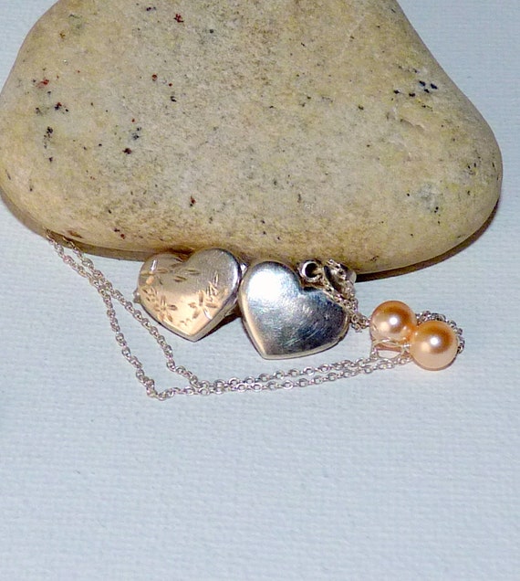 Small Sterling Silver Heart Locket 16" Necklace M… - image 8