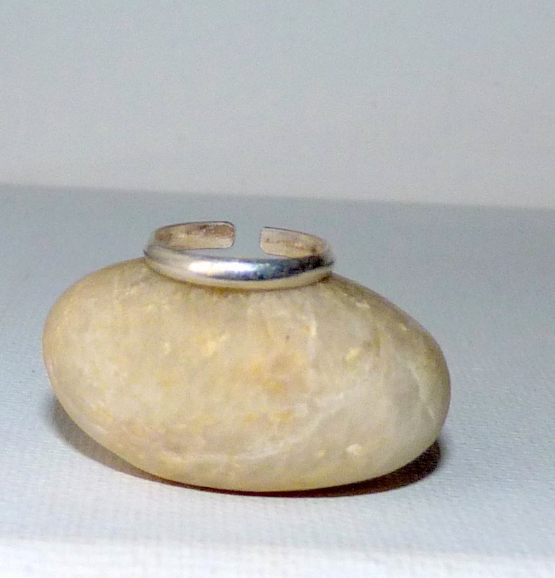 925 Vintage Silver Adjustable Ring Size 3 Minimalist Toe Ring Vintage Silver 925 Toe Jewelry Plain Toe Ring Sterling Silver Toe Ring