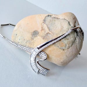 Sterling Silver Cubic Zircon Chocker Necklace 925 Contoured Collar Romantic 925 Necklace Cubic Zirconia Modern 925 Geometric Zircon Jewelry