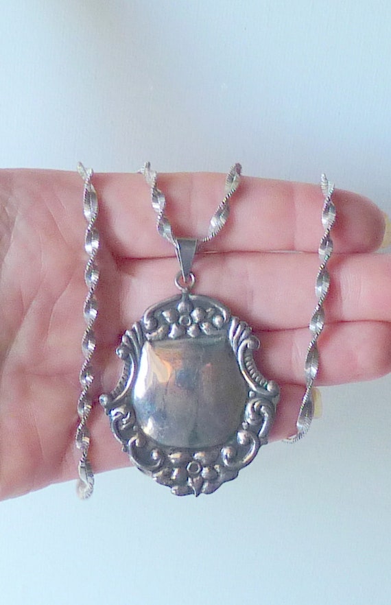 Antique Set Sterling Shield 24" Necklace Jewelry,… - image 2