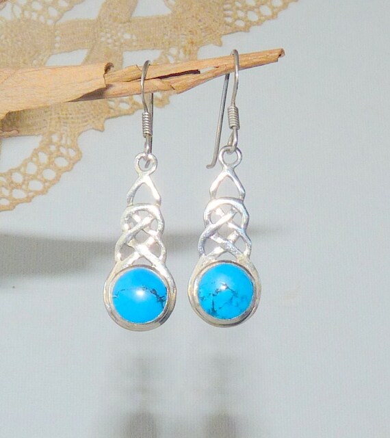 Trinity Knot Sterling Silver Turquoise Infinity K… - image 5