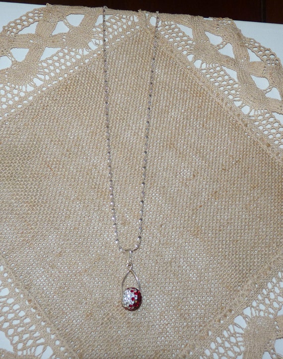 Sterling Silver Disco Ball 16" Necklace Delicate … - image 3