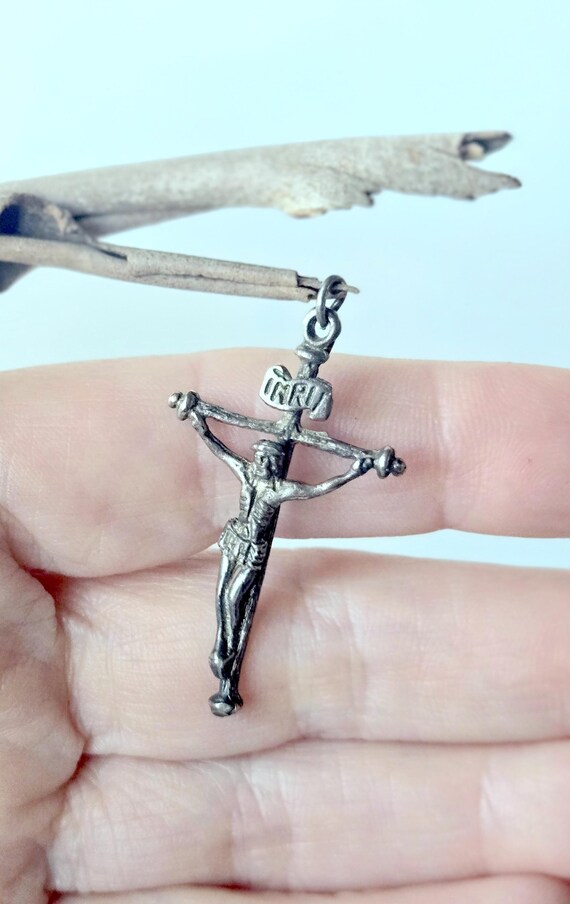 Antique Sterling Silver Cross Pendant, Crucifix Pendant, Silver Cross, 925 Cross, Religious Pendant, Religious Cross, Silver Cross Vintage