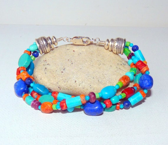 Gorgeous Vintage Gaspeite Coral Sterling Silver Bracelet Gorgeous Vintage Gaspeite Coral Sterling Silver Bracelet
