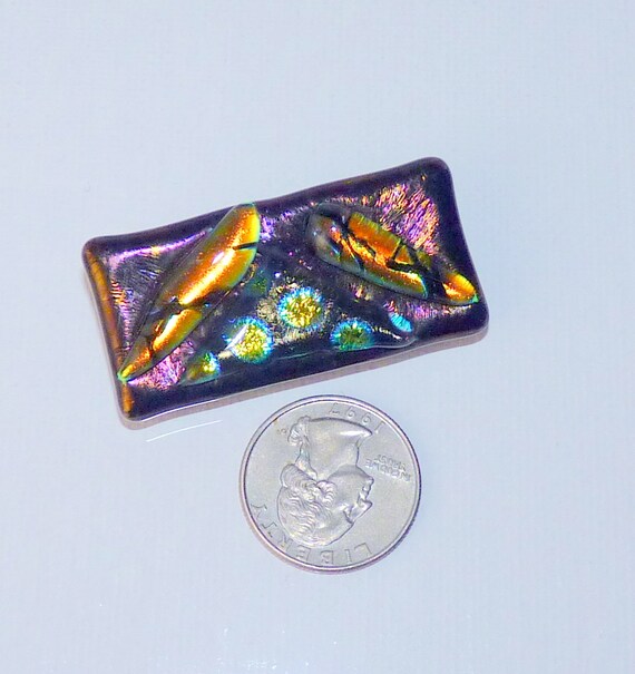 Sterling Silver Dichroic Glass Pin/Brooch/ Pendan… - image 3