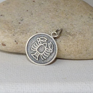 Sterling Silver Cancer Zodiac Pendant, Cancer Horoscope Charm 925 Astrological Cancer, The Cancer Zodiac Sign, Constellation Sign Charm,