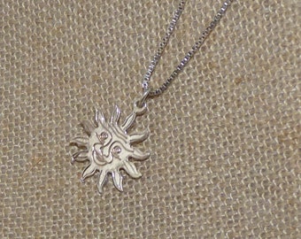 Sterling Silver Sun Pendant 16