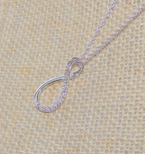 Infinity Sterling Silver Pendant Necklace 18" Inf… - image 5