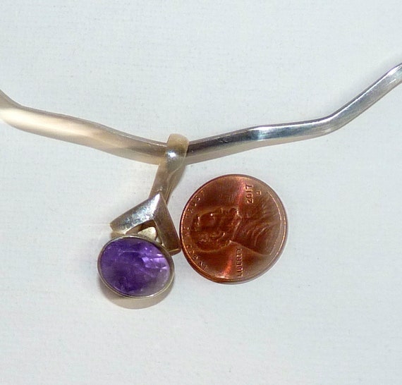 Sterling Silver Amethyst Chocker Necklace 925 Con… - image 8