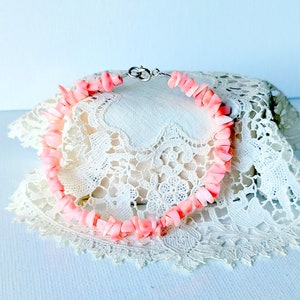 Vintage Angel Skin Coral Bracelet 7 1/2&quot; Coral Branch Necklace, Pink Coral, Collectible Coral, Costume Jewelry 80&#39;s, Angel Skin Bracelet