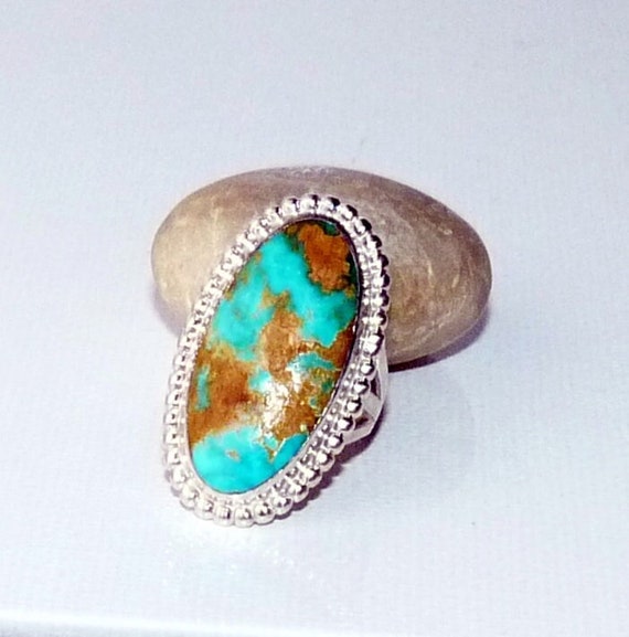 Large Sterling Silver Native American Turquoise  … - image 2