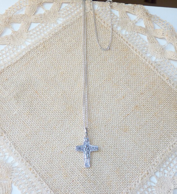 Sterling Silver Cross Pendant 21" Necklace Modern… - image 5