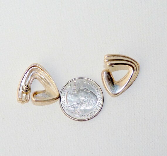 Sterling Silver Hollowed Triangular Stud 925 Free… - image 3