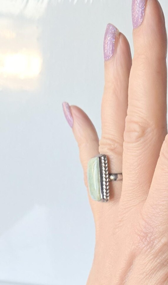 Sterling Silver Larimar Ring Rectangular Larimar … - image 6