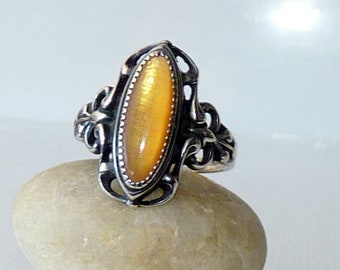 Vintage Navajo Turquoise Ring, Bell Trading Post Sterling Silver