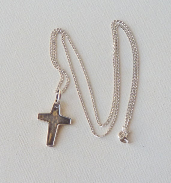 Sterling Silver Cross Pendant 21" Necklace Modern… - image 7