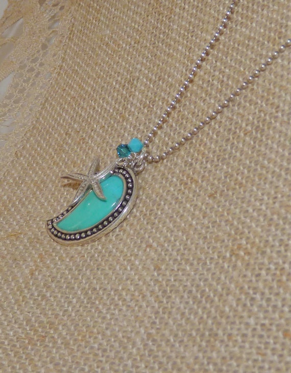 Sterling Silver Genuine Turquoise Pendant 18" Cha… - image 4