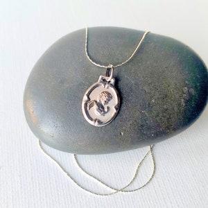Sterling Silver Angel Pendant 17.5&quot; Necklace Vintage Silver Cherub Pendant 925 Silver Angel Necklace 925 Angel Jewelry Pendant 925 Cherub