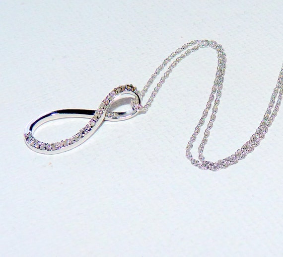 Infinity Sterling Silver Pendant Necklace 18" Inf… - image 4