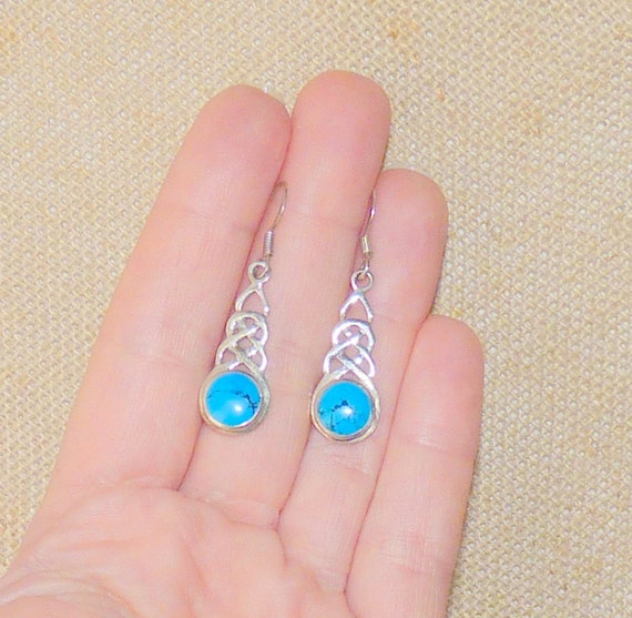 Trinity Knot Sterling Silver Turquoise Infinity K… - image 4