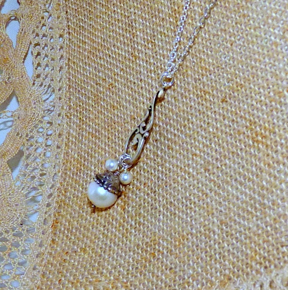 Sterling Silver Pearl Pendant 16+2" Necklace 925 … - image 5