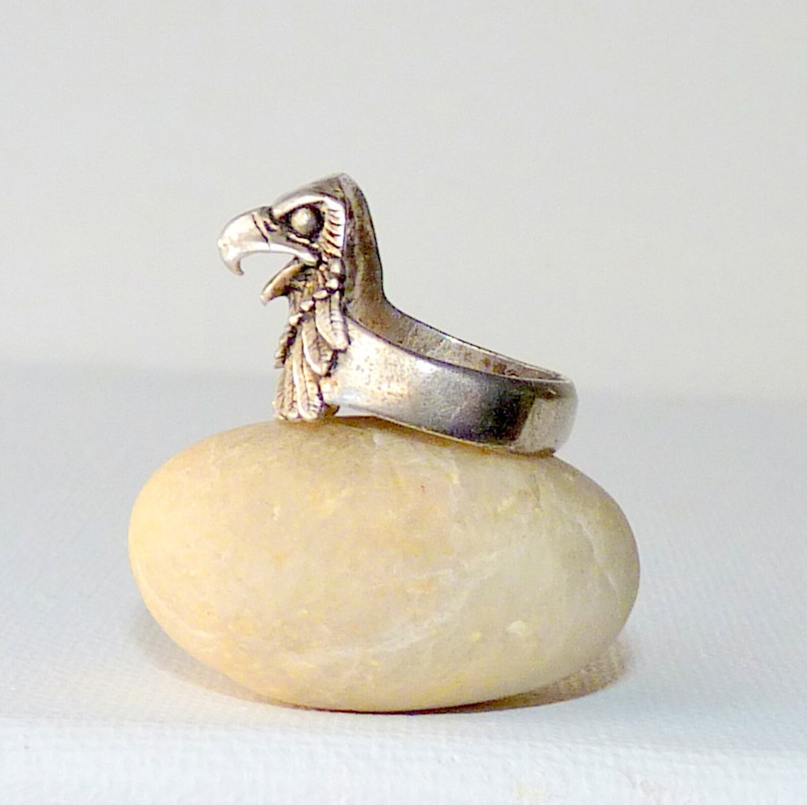Sterling Silver Eagle Ring Size 6 Vintage Designed Eagle Ring Etsy UK