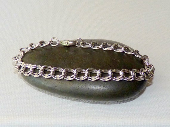 Vintage Sterling Silver Curb Chain Bracelet 6 3/4 Linked - Etsy