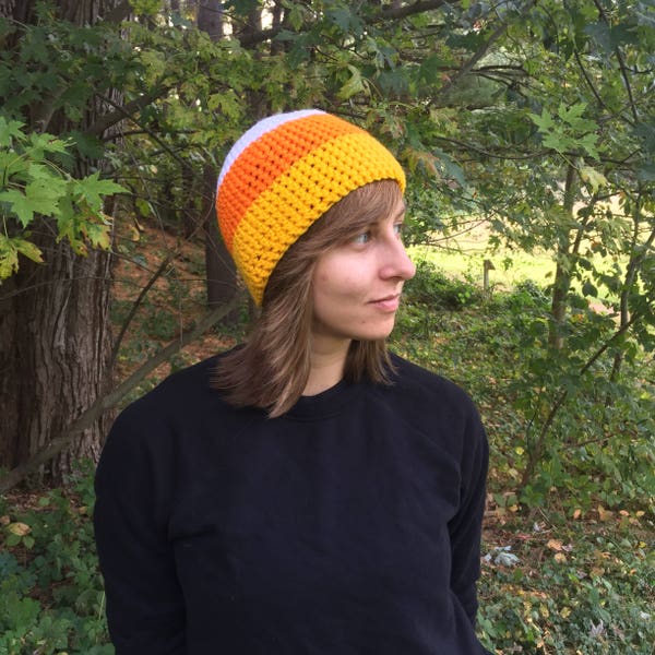 Croched Candy Corn Beanie