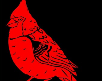Cardinal Decal: Vinyl Bird Sticker, Car Window/Wall Art