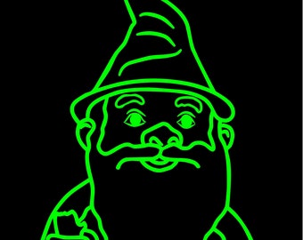 Gnome Decal Vinyl Contour Cut Sticker