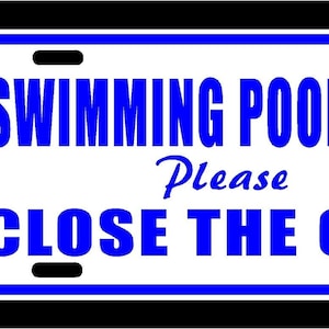Swimming Pool Area Metal Sign Please Close The Gate Fence Plate Plaque Home Decor