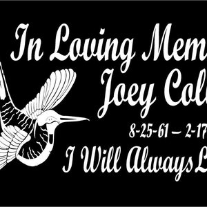 In Loving Memory Of Vinyl Decal Hummingbird Custom Memorial Name and Dates Window Sticker