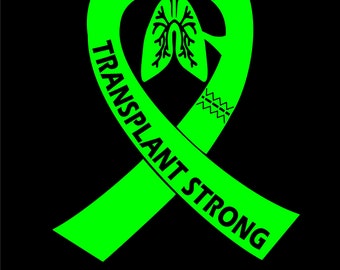 Lung Transplant Car Decal Transplant Strong Ribbon Vinyl Sticker