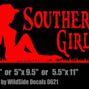 Southern Girl with Sexy Country Girl Decal Contour Cut Vinyl Sticker