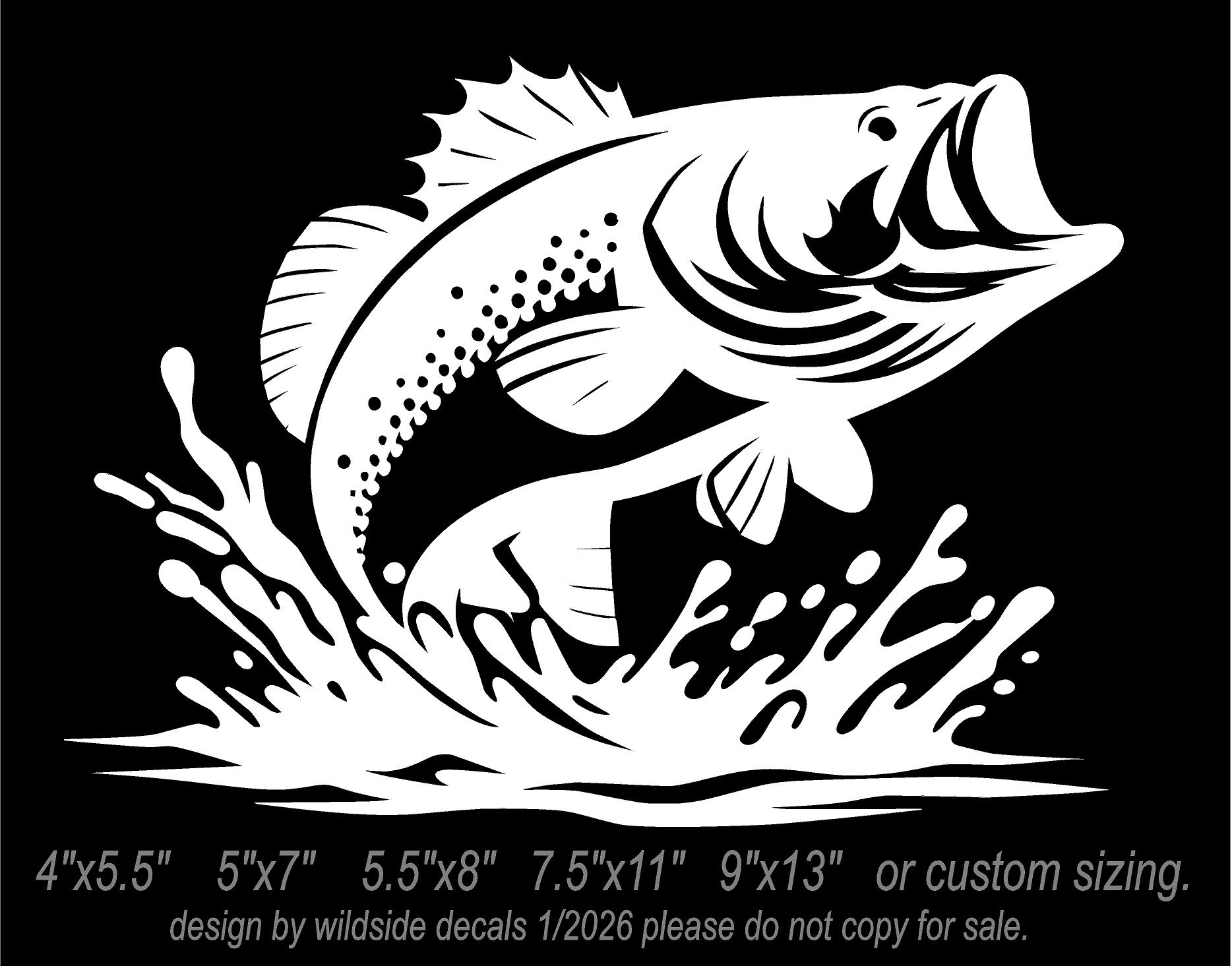 Large Mouth Bass Fish Decal Vinyl Fishing Boat Sticker - Etsy