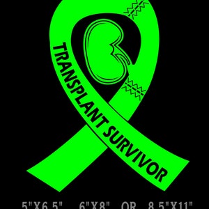 Kidney Transplant Survivor Decal Organ Transplant Ribbon Contour Cut Vinyl Sticker