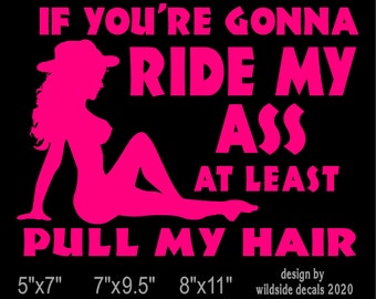 Ride My Ass, Pull My Hair Vinyl Decal Sticker