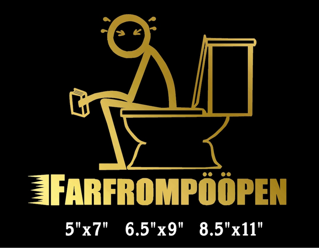 Person Poop Sticker Farfrompoopen Decal Funny Stick Person Pooping Contour Cut Vinyl Window ...