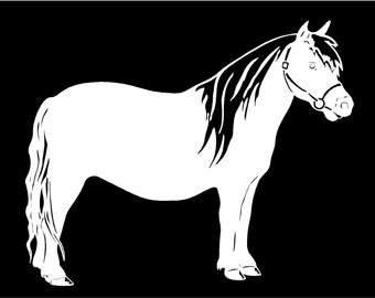 Pony Miniature Horse Decal Contour Cut Vinyl Equestrian Car Truck Trailer Sticker