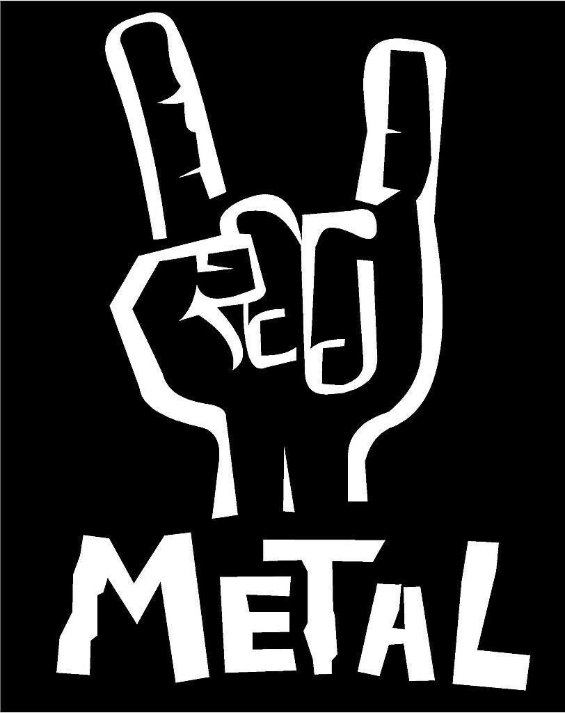 thumbnail image 2 of Heavy Metal Rocker 'Devil Horns' Hand Sign Caution Sticker - WarlordOne C6973 2 of 6