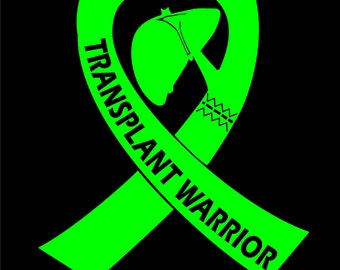 Liver Transplant Warrior Decal Organ Transplant Ribbon Contour Cut Vinyl Sticker