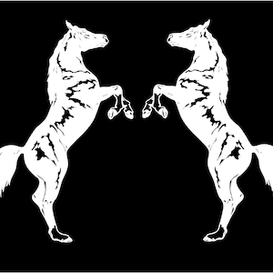 Rearing Horse Decals Mirrored Image Set Contour Cut Vinyl Decal Equestrian Car Truck Trailer Sticker