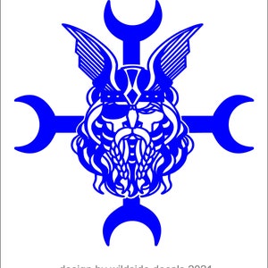 Odin Crest with Lunate Cross Decal Car Window Laptop Vinyl Nordic Norse Viking Sticker